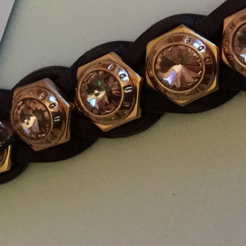 Henri Bendel Rivet wrap bolt bracelet burgundy NWT